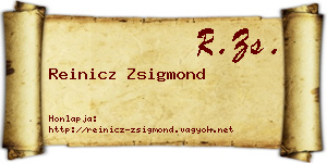 Reinicz Zsigmond névjegykártya